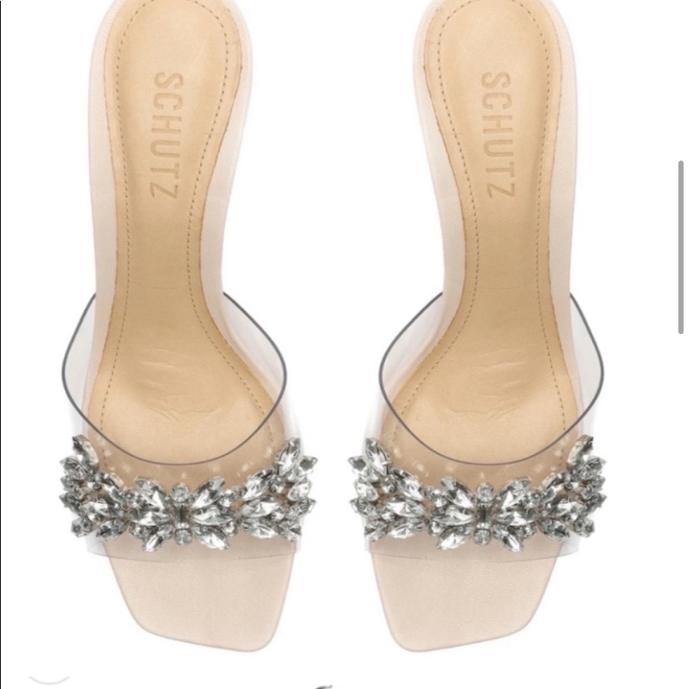 New SCHUTZ Shary Vinyl & Nappa Leather Sandal 👡